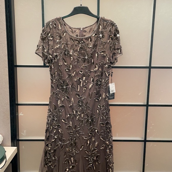 Adrianna Papell Floral-Beaded Gown - Picture 3 of 7